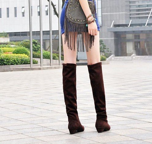 flat bottom knee high boots
